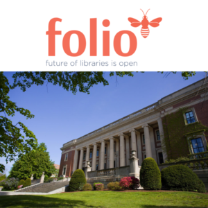 A photo of Dinand Library and folio future of libraries is open written above the photo.
